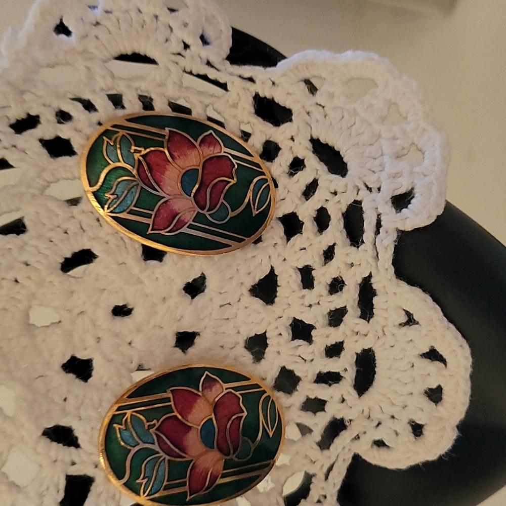 New with tag Cloisonne' earrings